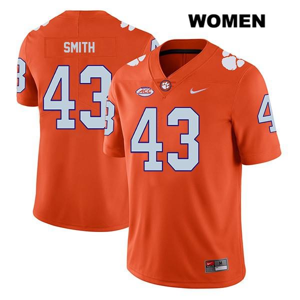 Women's Clemson Tigers #43 Chad Smith Stitched Orange Legend Authentic Nike NCAA College Football Jersey MFJ3846DH
